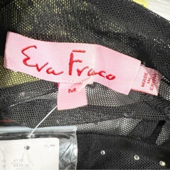 Eva Franco Long‑Sleeve Sheer Mesh Rhinestone Tunic Top, Size M — Statement Layer - Picture 16 of 16